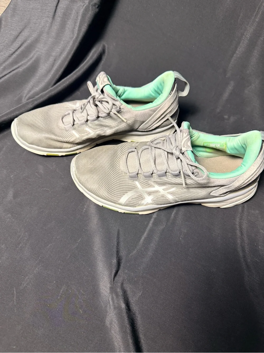 Asics Women's Gray Athletic Gel Training shoes with Mint Lining